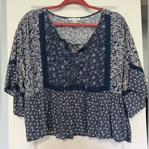 American eagle bandana print flowy top, size L